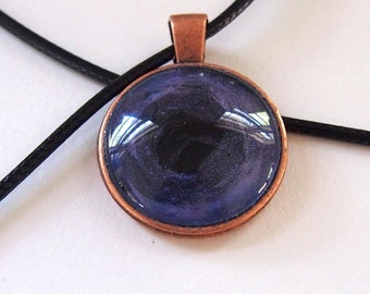 Hand Painted Glass Necklace: Purple at the Core
