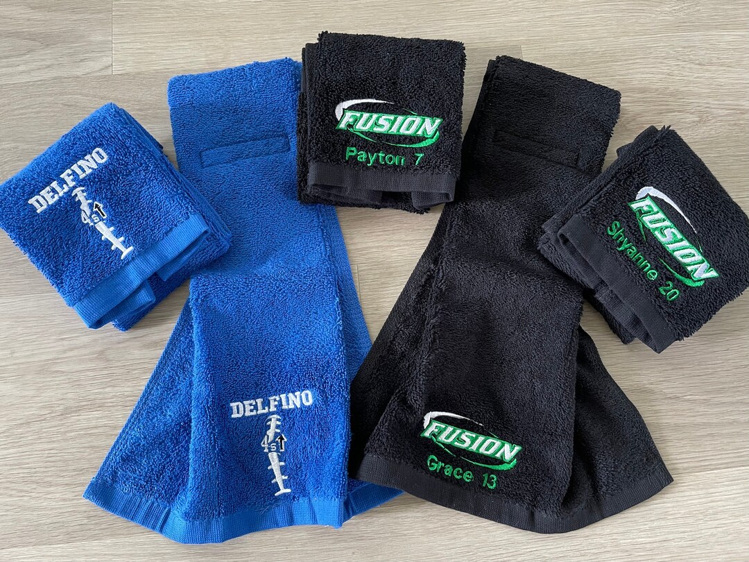 Custom Embroidered Football Towel Hook & Loop Velcro Closure