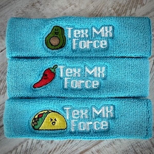 Sweatbands headbands custom embroidered stretch terry personalized image 2