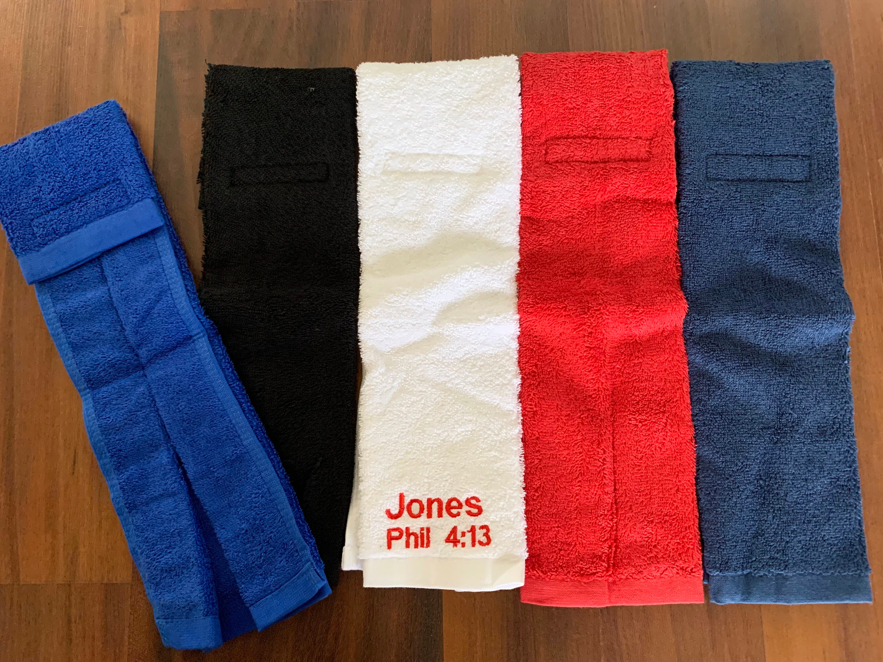 Custom embroidered Football Towel Hook & Loop velcro closure Etsy