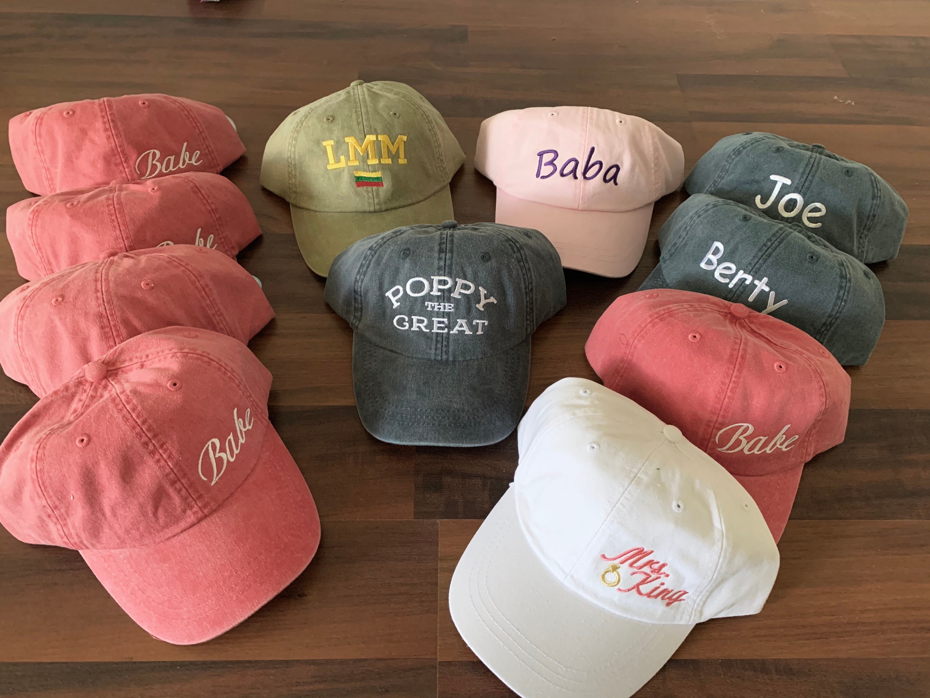 Custom Dyed baseball Hats, monogrammed, embroidered hats, distressed, sports cap, personalized Hats, logo monogram hat