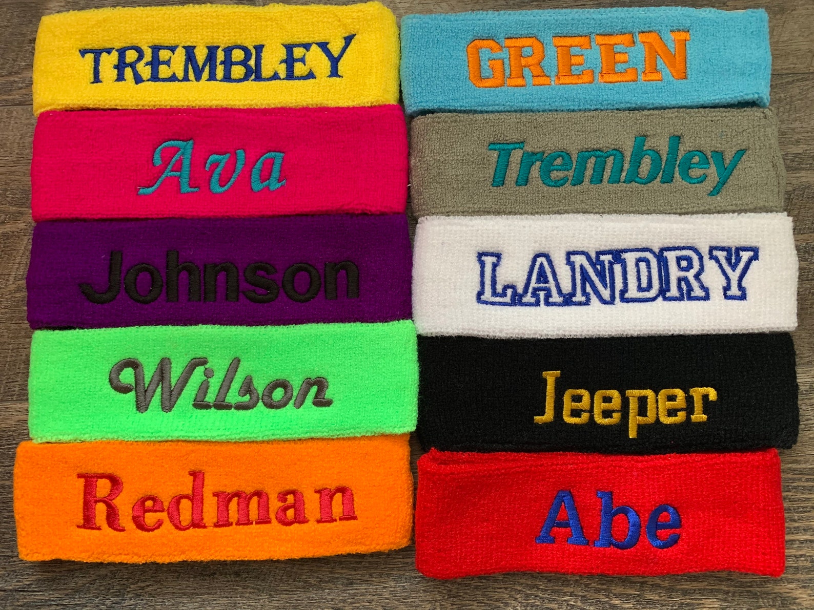 Sweatbands Custom Personalized Embroidered Sweat Bands Etsy