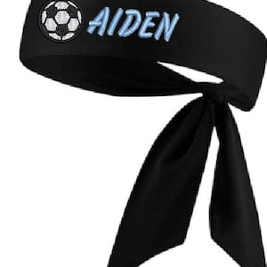 Tie back sports moisture wicking stylish headband one size, ninja, running, tennis, soccer, elastic hair band
