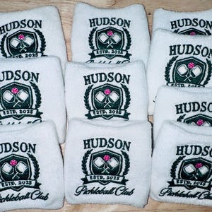 Cintas para el sudor personalizadas, bordadas, cintas para la cabeza, muñequeras, de tela de rizo, tejido transpirable, para deportes atléticos imagen 14