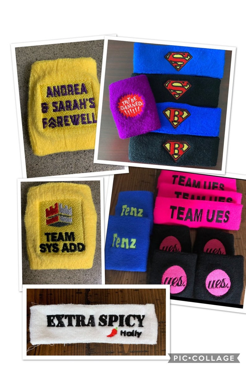 Sweatbands Custom personalized embroidered sweat bands Etsy
