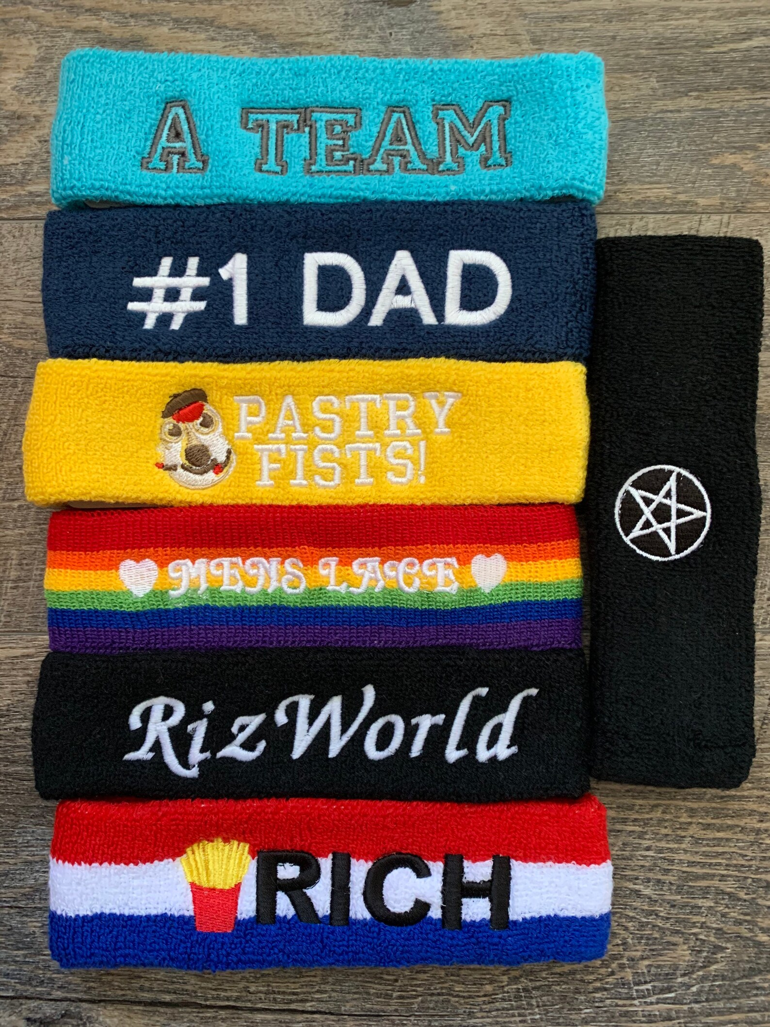 Sweatbands Headbands Custom Embroidered Stretch Terry Etsy UK