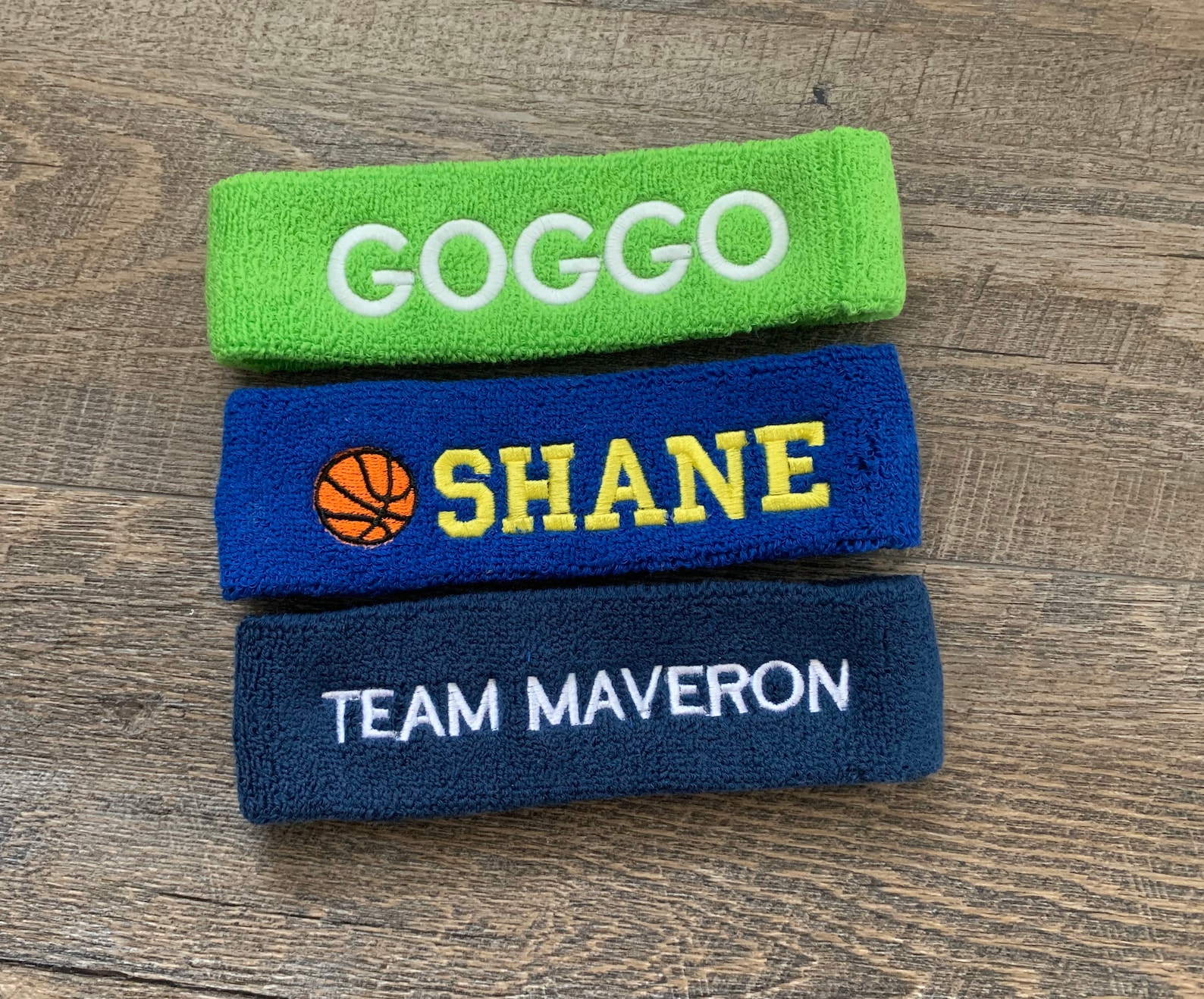 Sweatbands headbands custom embroidered stretch terry Etsy