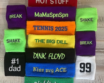 Sweatbands Custom personalized embroidered sweat bands headbands wristbands wrist Terry cloth moisture fabric athletic sports