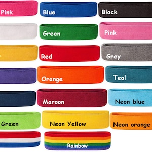 Sweatbands headbands custom embroidered stretch terry personalized image 8