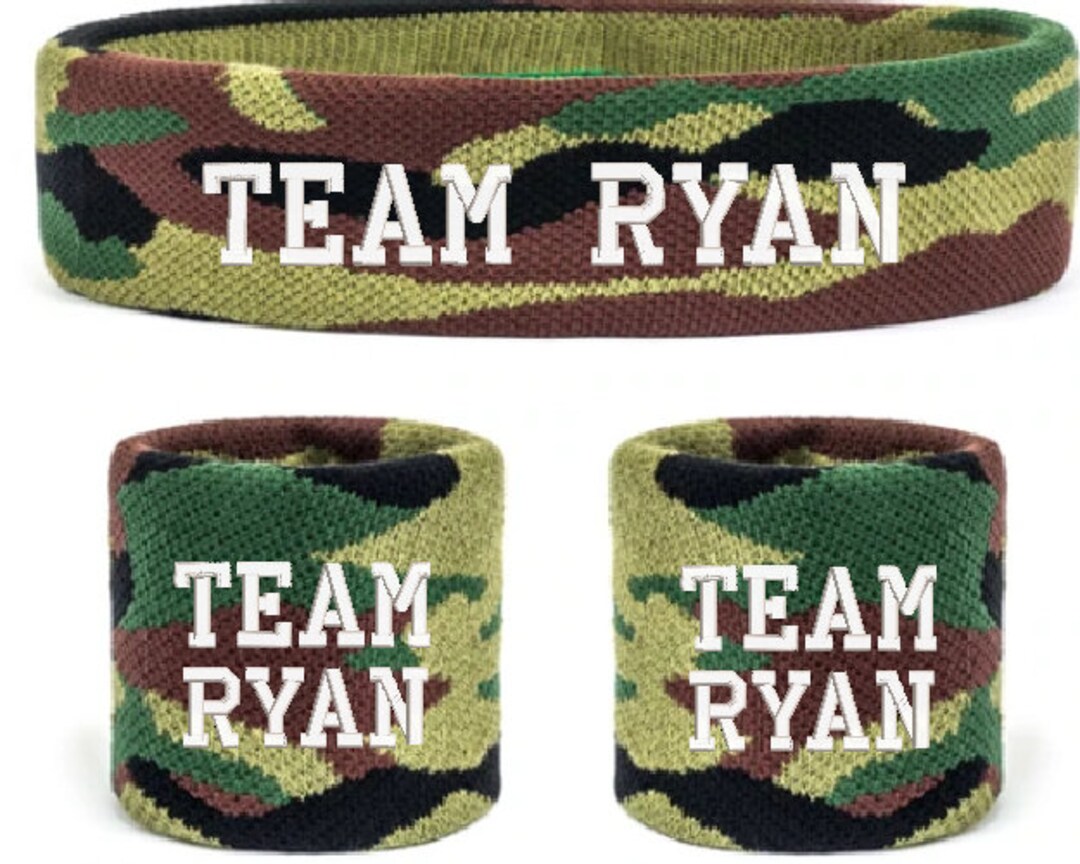 Striped Sweatbands Custom Personalized Embroidered Sweat Bands Headbands Wristbands Wrist