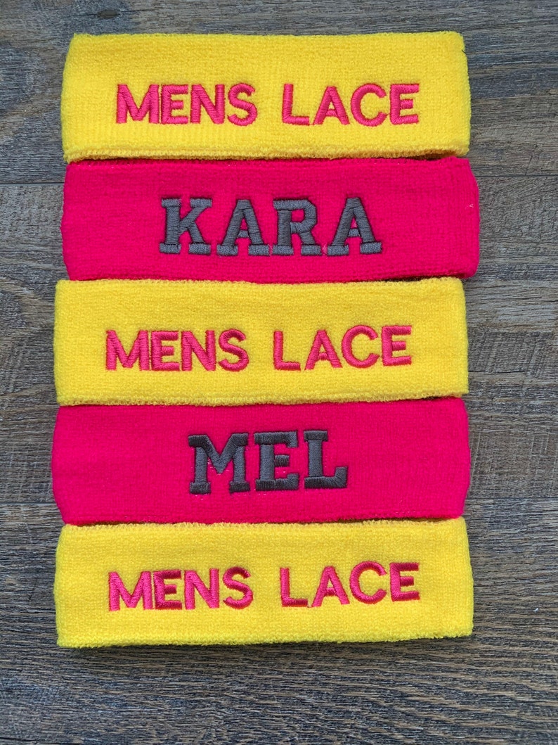 Sweatbands Custom personalized embroidered sweat bands headbands wristbands wrist Terry cloth moisture fabric athletic sports image 7