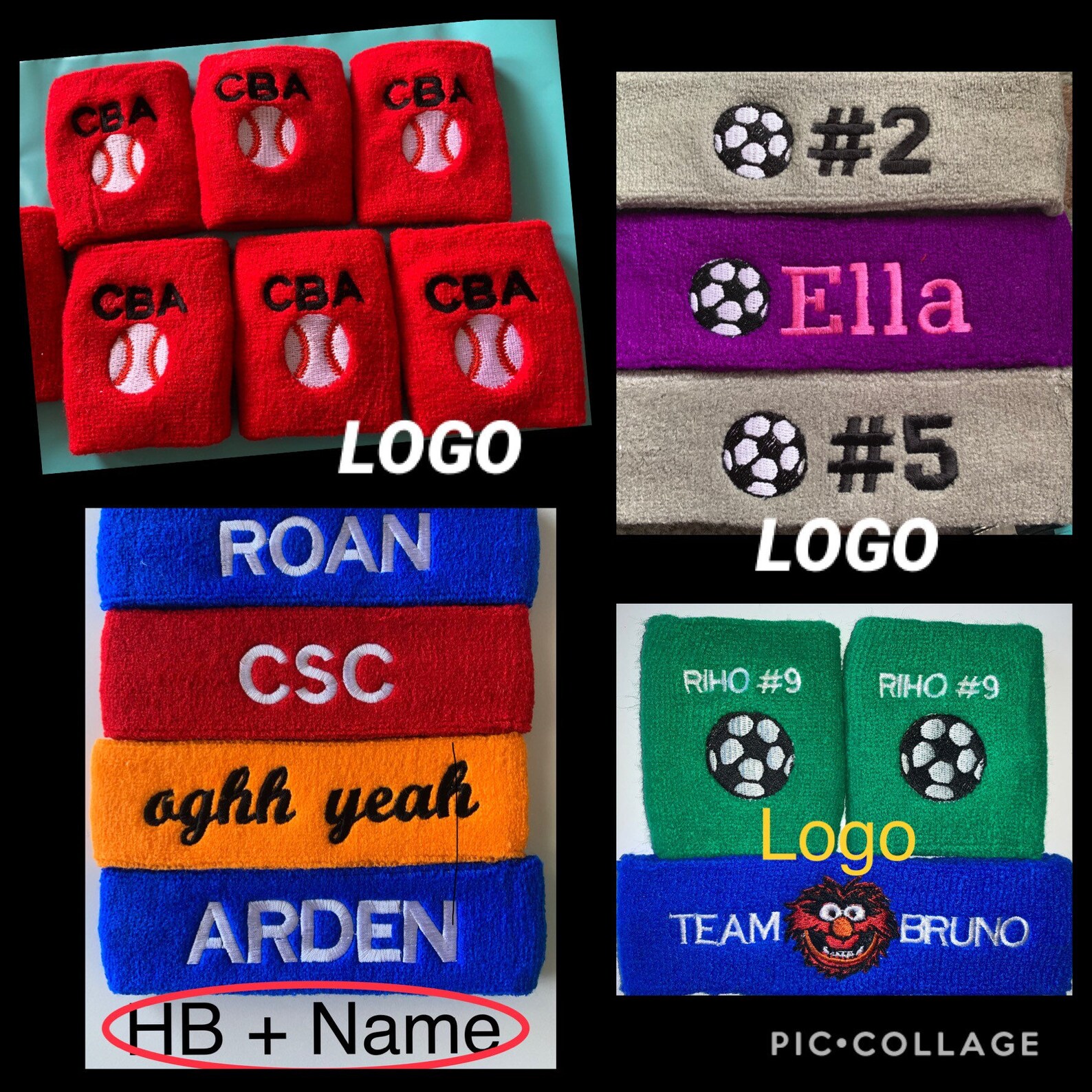 Sweatbands Custom personalized embroidered sweat bands Etsy