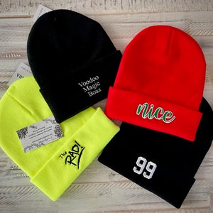 Custom Embroidered Beanies Hats personalized Sports Gifts Adult Kid