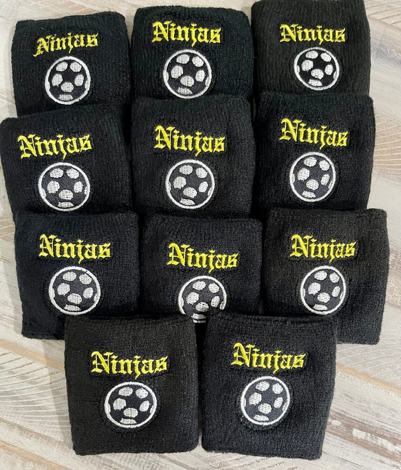 Sweatbands Custom personalized embroidered sweat bands headbands wristbands wrist Terry cloth moisture fabric athletic sports image 4