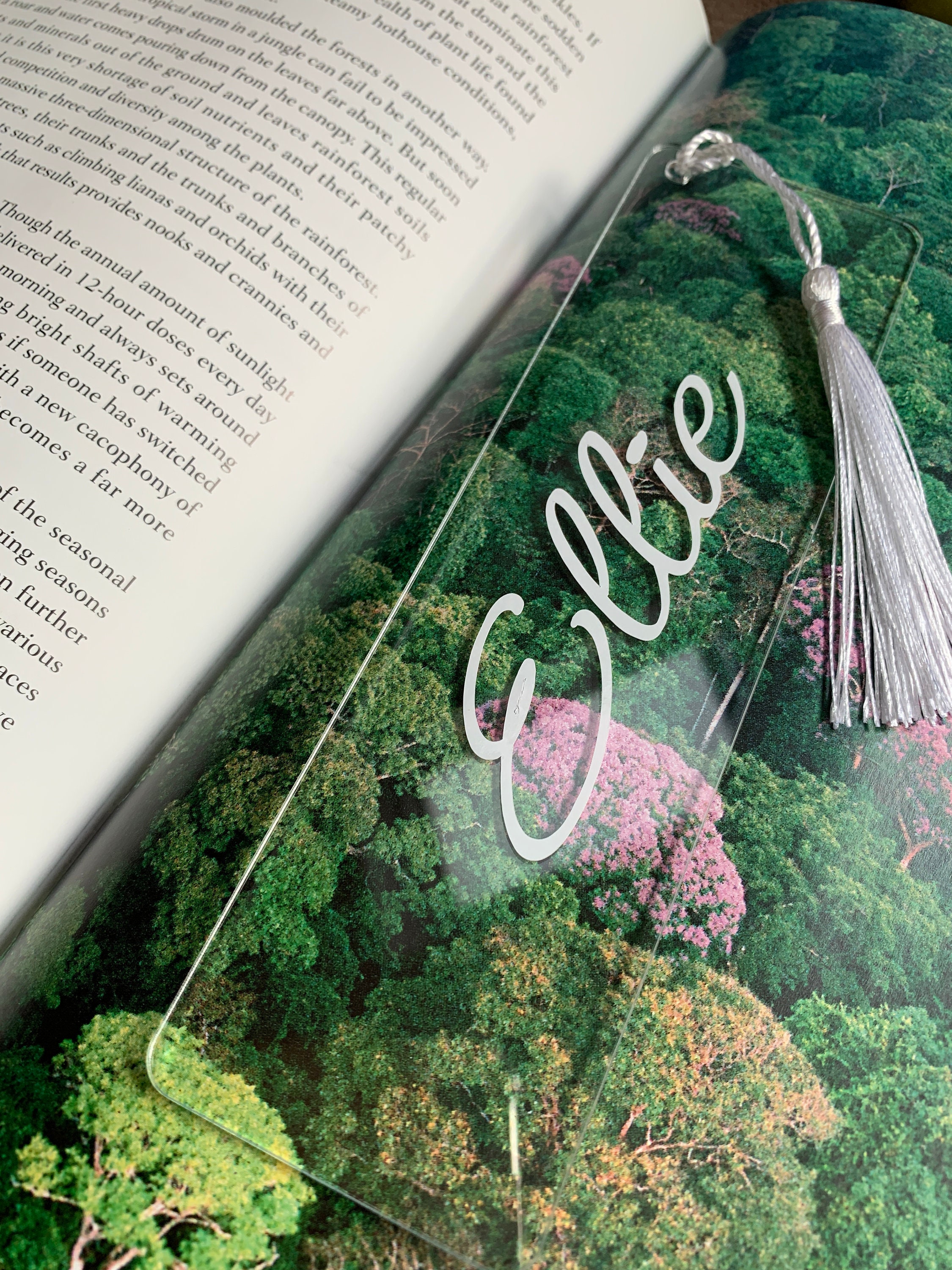 Personalised 2mm Clear Acrylic Bookmark With Tassel Etsy