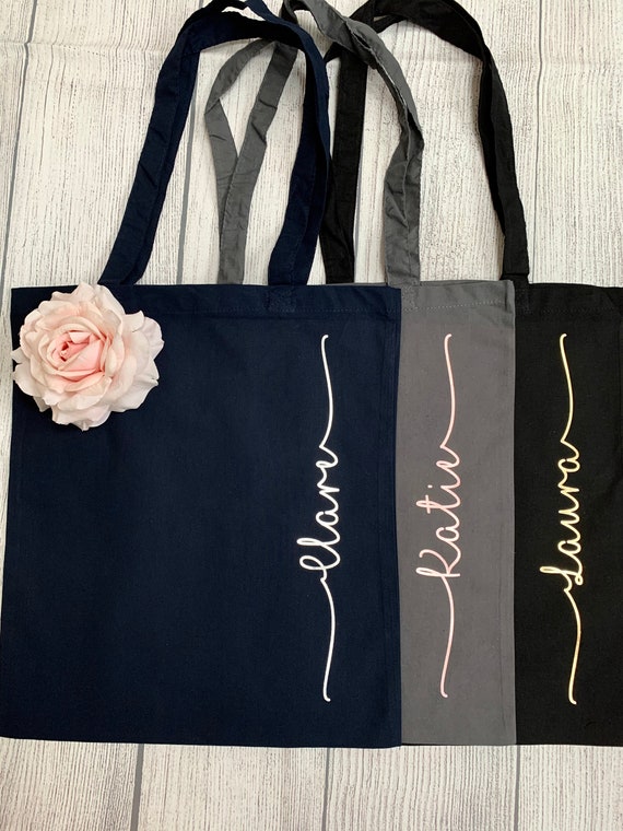 Personalised with script lettering tote bag Etsy
