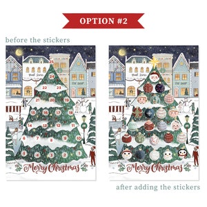 Christmas Advent Calendar, Light the World, Original Illustrations, Sticker Set, Christmas Ornament Sticker Set, Activity for kids, image 3