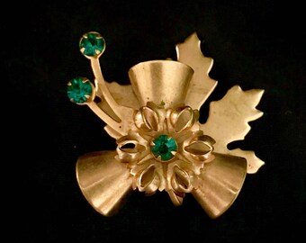 Vintage 30's Emerald Brooch LV0028
