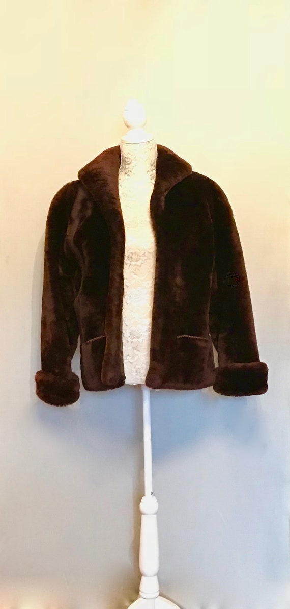 40s Brown Mouton Swing Jacket LV102