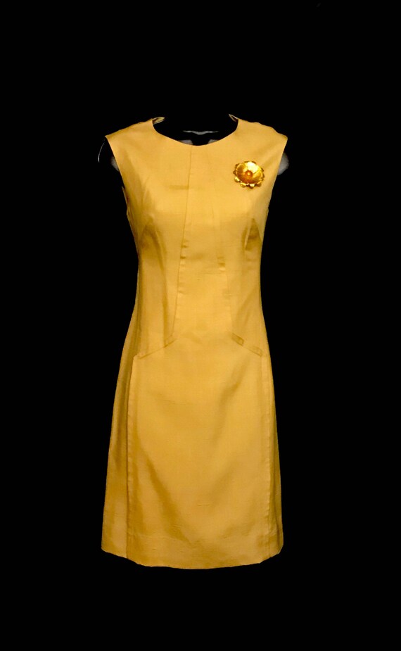60's Mustard Yellow Silk Dress LV0016