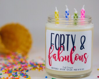 40th Birthday Candle Etsy