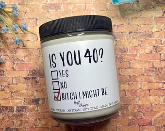 40th Birthday Candle Etsy