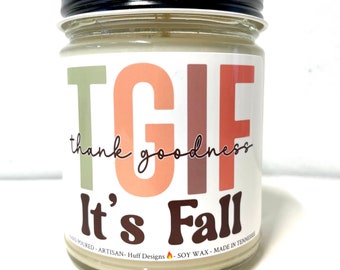 TGIF Candle, Fall Decor, Retro Fall Decor, Fall Candles, Pumpkin Fall Decor, Autumn Decor, Halloween Decor, Retro Halloween Decor, TGIF