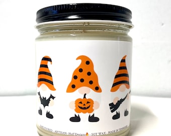 Gnome Halloween Decor, Retro Halloween Decor, Fall Candles, Gnome Decor