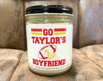 Go Taylor's Boyfriend Candle, Travis and Taylor, Go Taylors Boyfriend Gift, Taylors Version Gift, KC Football, Football Fan Gifts