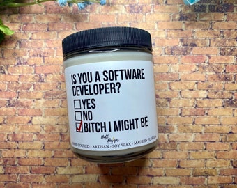 Is You a Software Developer? Soy Candle Software Developer Gift Programmer Gift Graduation Gift Gifts for Software Engineer