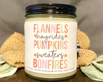 Flannels hayrides pumpkins sweaters bonfires, Fall Decor, Retro Fall Decor, Fall Candles, Pumpkin Fall Decor, Autumn Decor