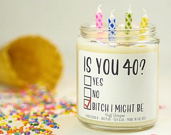 40th Birthday Gift Candle - Perfect Keepsake for Celebrating a Milestone Birthday