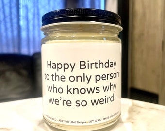 Sibling Birthday Gift Candle, Funny Birthday Gift for Sister, Birthday Gift for Brother, Funny Sibling Gift, Perfect Gift for Sibling