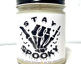 Stay Spooky Skeleton Hand Candle, Halloween Decor, Skeleton Decor, Halloween Candles, Spooky Decor, Rock On Skeleton, Funny Halloween Decor