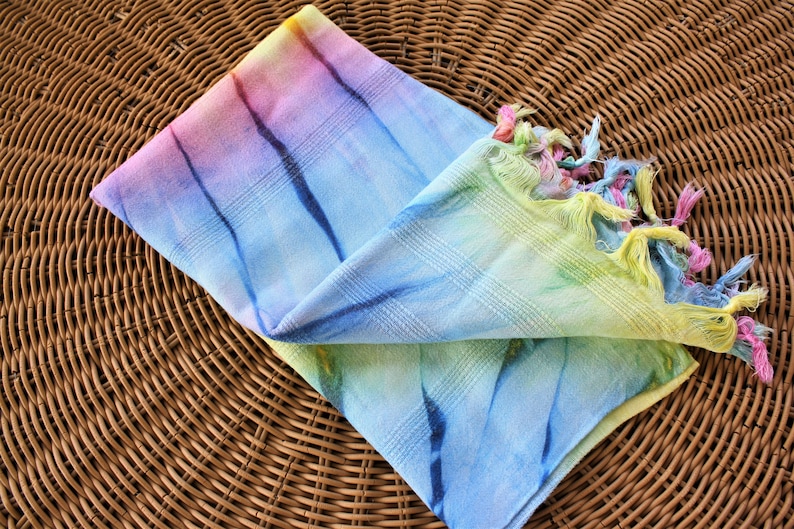 Tie Dye Towel Organic Cotton Batik Towel Turkish Peshtemal Etsy
