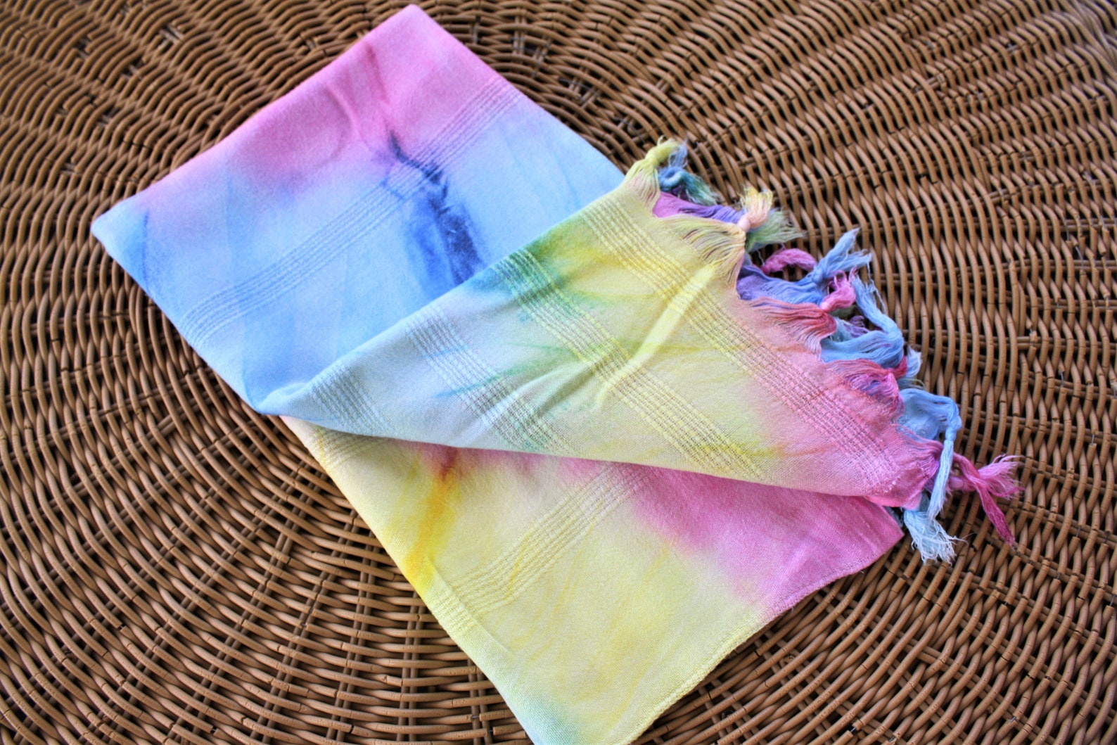 Tie Dye Towel Colorful Towel Batik Towel Turkish Towel Etsy
