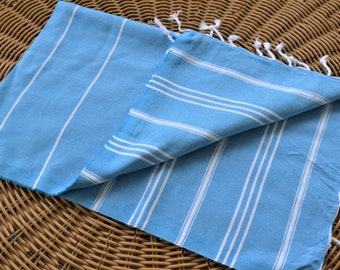 Strofinacci, asciugamano blu, strofinaccio da cucina, strofinaccio da cucina turco, strofinaccio, asciugamani colorati, asciugamani, STRIPED PESHKIR Blu 23"x35"