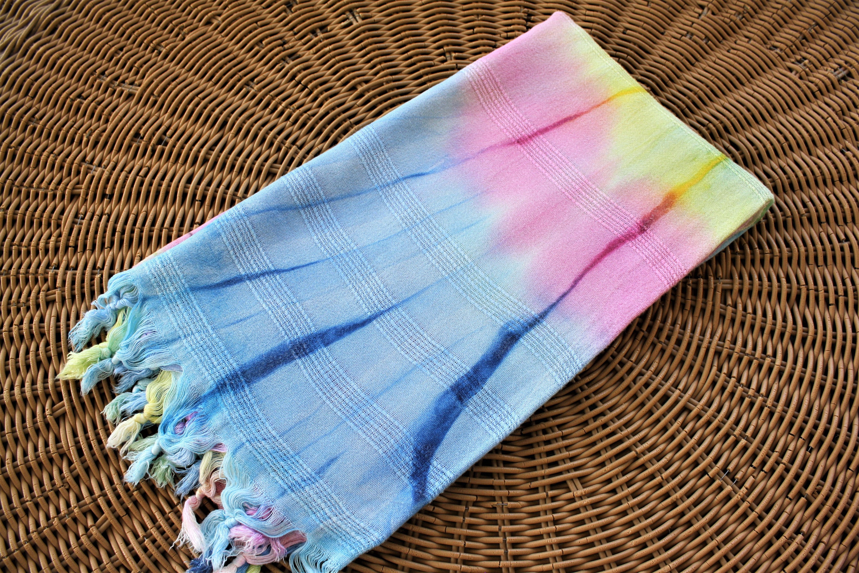 Colorful Towels Tie Dye Towel Cotton Towel Batik Towel Etsy