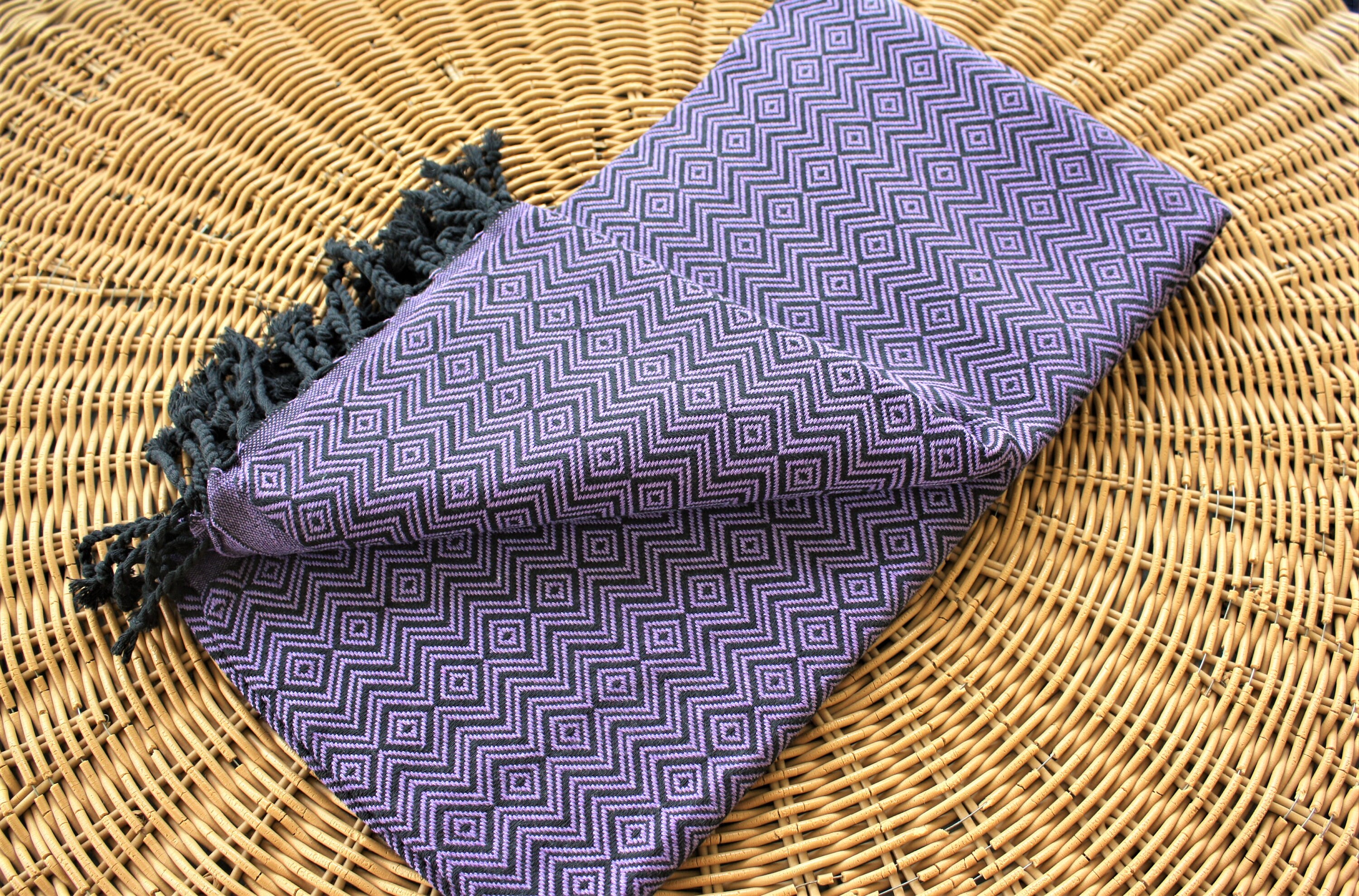 Purple Towel Bath Decor Towel Double Sided Towel Handmade - Etsy