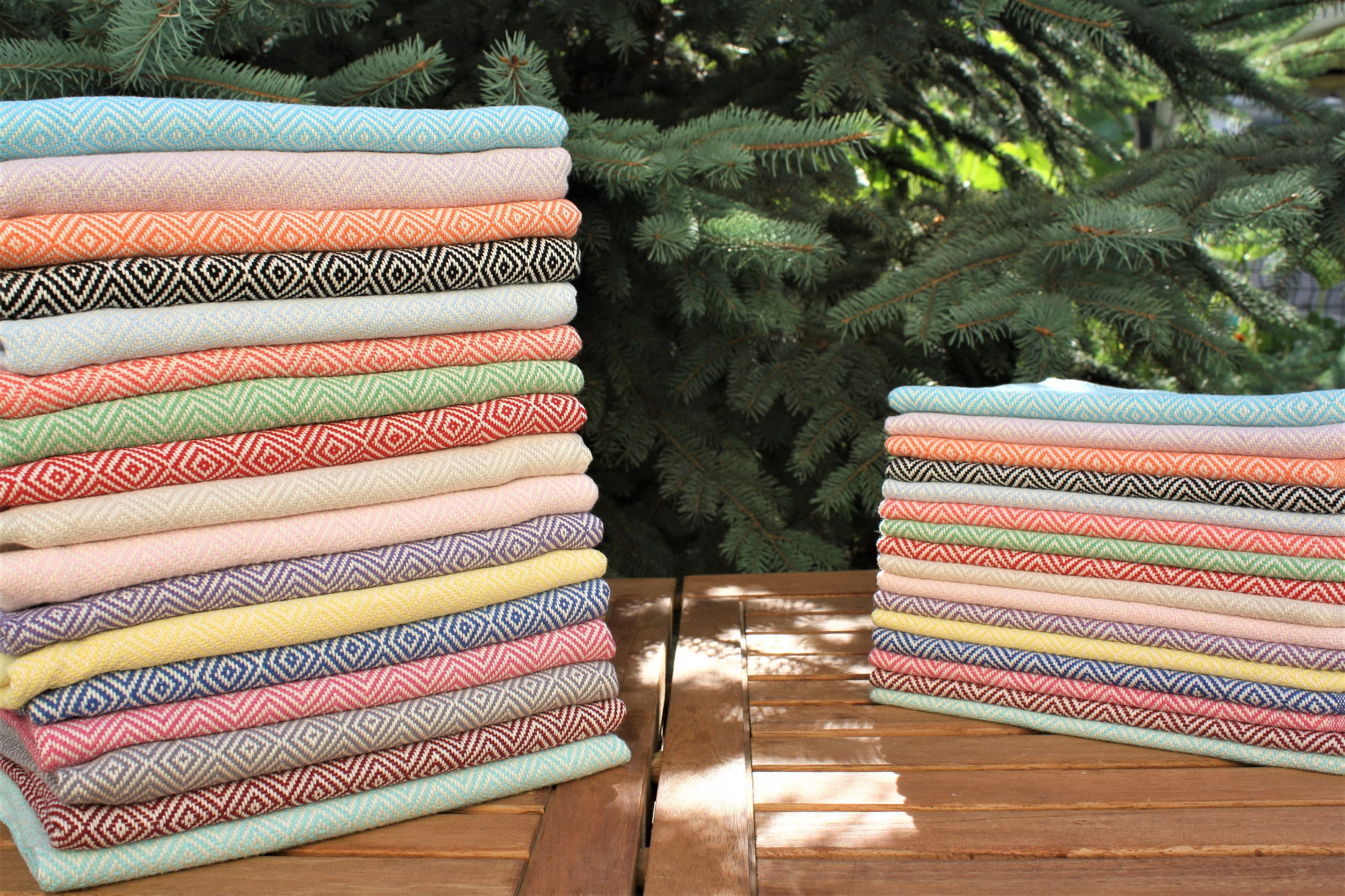 All Organic Towel Set Turkish Peshtemal Bath Towel and Peshkir Hand Towel Natural Cotton HERRINGBONE & DIAMOND Gift SET 39x70" 23x35"