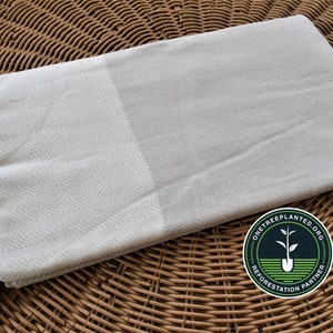 All Organic Cotton Turkish Peshtemal for Bath Spa Sauna Beach Towel 100% Cotton Hammam towel Turkish Towel HERRINGBONE STONE 39''x70''