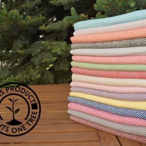 All Organic Cotton Turkish Peshtemal for Bath Spa Sauna Beach Towel 100% Cotton Hammam towel Turkish Towel, DIAMOND 39&#39;&#39;x70&#39;&#39;