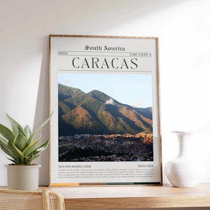 Caracas Venezuela Poster Unframed Gift for Venezuelan Latin Wall Art Caracas Art Poster Decor South America Travel Print Caracas Gift