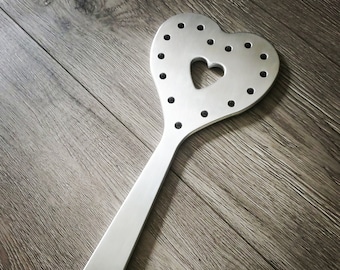 Harley&#39;s Heart Aluminum Spanking Paddle Impact Device from Ballistic Metal