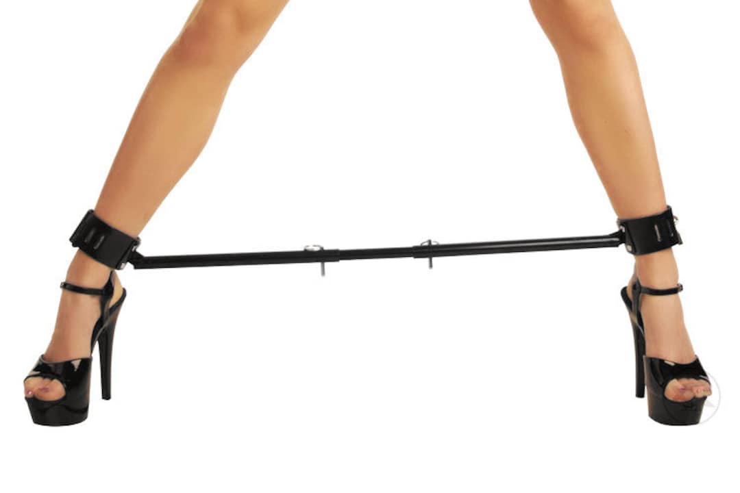 Ballistic Metal Adjustable Spreader Bar With Cuffs BDSM Bondage Wrist