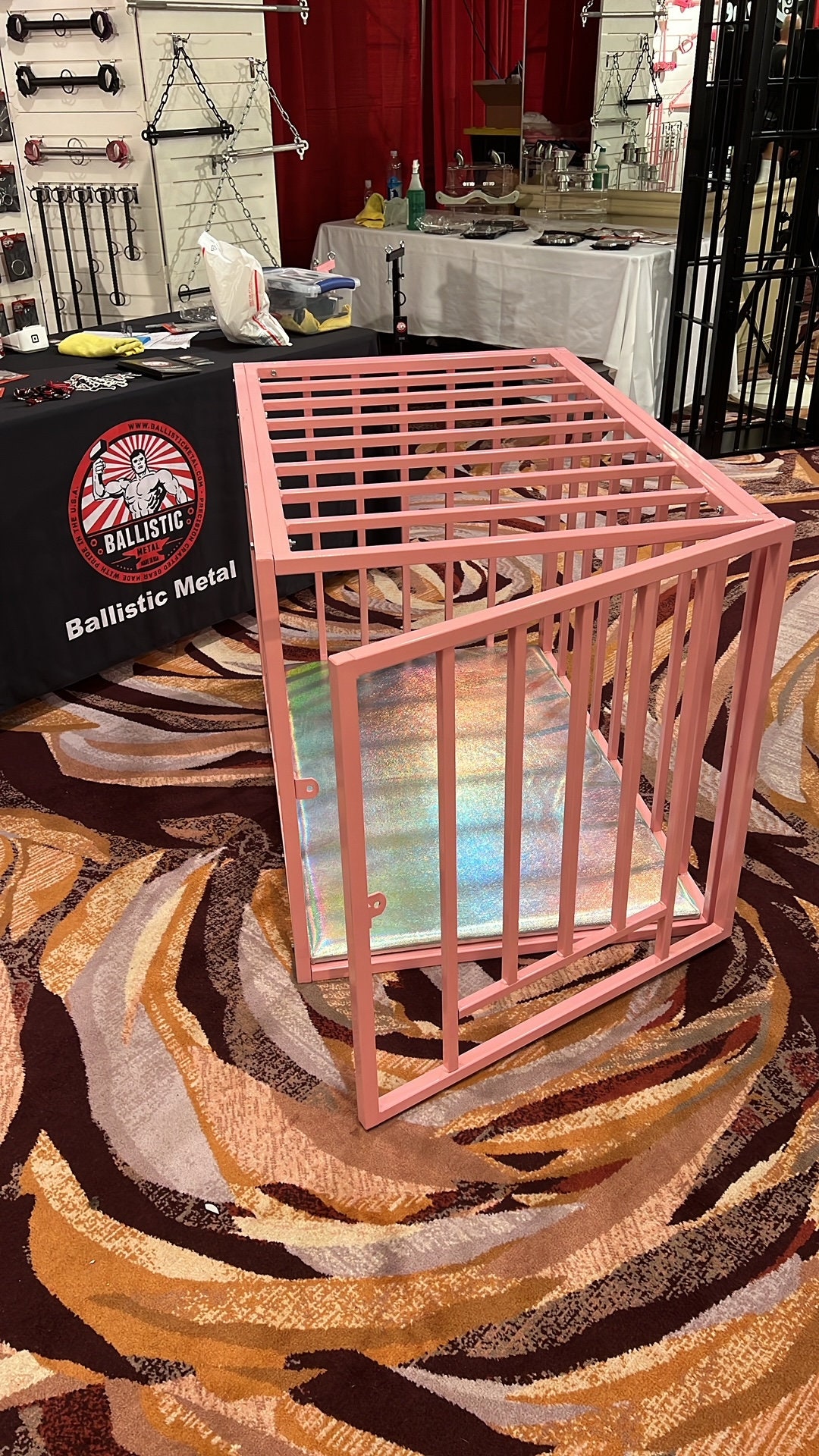 Pretty in Pink Puppy Cage BDSM Bondage 100% Steel Made