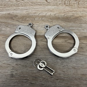 Authentic Police Handcuffs without the connecting chain, Stainless Steel Restraints Cuffs