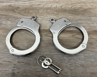 Authentic Police Handcuffs without the connecting chain, Stainless Steel Restraints Cuffs