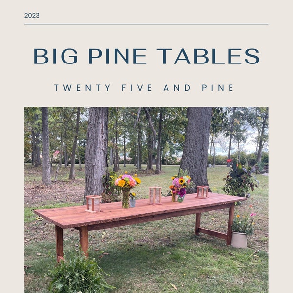 9-foot Big Pine Tables, Woodworking Plans, DIY Projects, Plans for dining room table, wedding guest tables, table rental plans