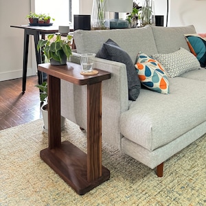 The Tall Liz Table - Tall Narrow Hardwood Side Table, Skinny Wood Table with Wood Legs, Hardwood Furniture